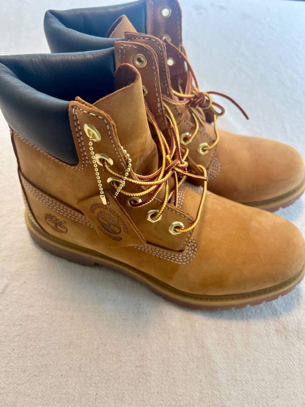 Timberland Premium 6" Waterproof Wheat Nubuck Boots Women's 8M